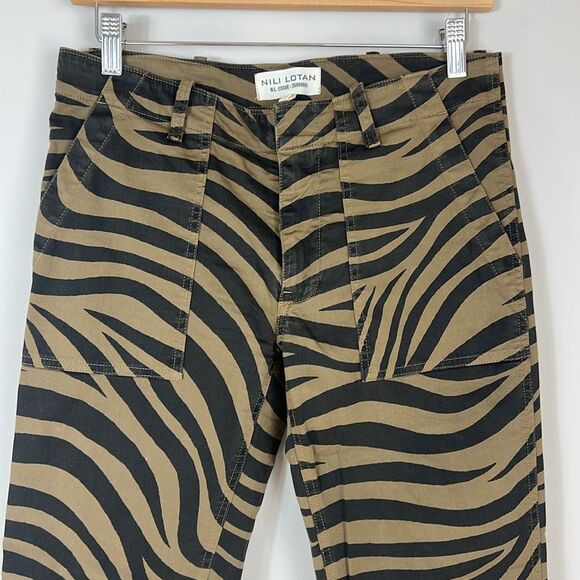 NILI LOTAN Jenna Pants Tiger Print Straight Leg  Low Rise Size 2 or 27 - Picture 4 of 15